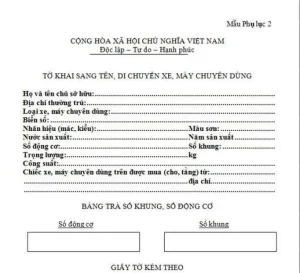 thủ tục sang tên xe